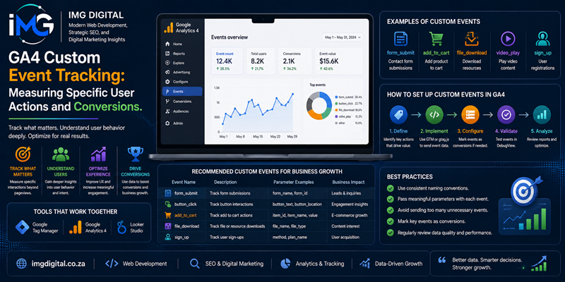 GA4 Custom Event Tracking Measuring Specific User Actions and Conversions