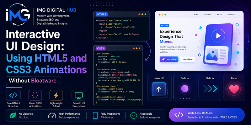 Interactive UI Design Using HTML5 and CSS3 Animations Without Bloatware