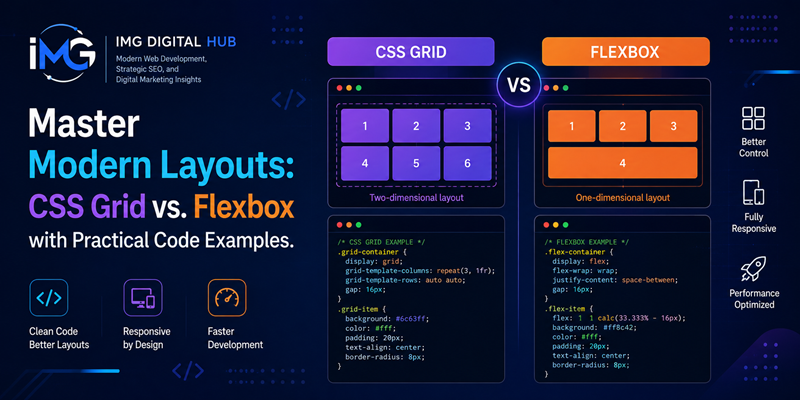 Master Modern Layouts CSS Grid vs. Flexbox with Practical Code Examples